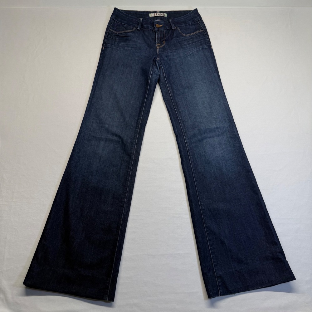 J Brand Monroe Flare Jeans 26 Dark Wash Womens Wide Leg Made in USA Y2K